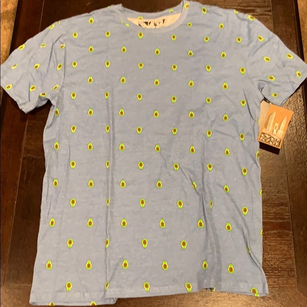 NWT Knicker Bocker blue shirt with avocado design